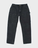 Vintage Carhartt Double Knee Black Faded Carpenter Trousers - W36 L33