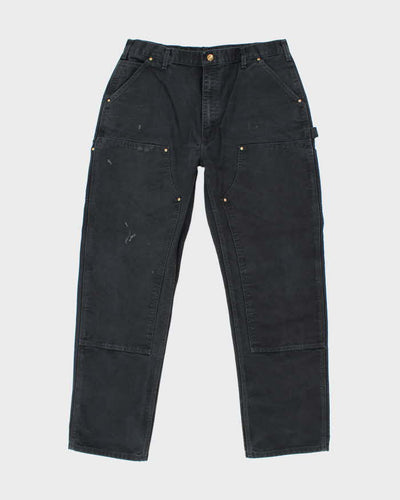 Vintage Carhartt Double Knee Black Faded Carpenter Trousers - W36 L33