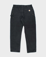 Vintage Carhartt Double Knee Black Faded Carpenter Trousers - W36 L33
