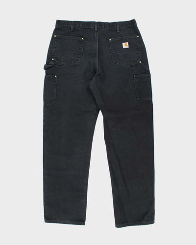 Vintage Carhartt Double Knee Black Faded Carpenter Trousers - W36 L33