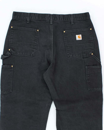 Vintage Carhartt Double Knee Black Faded Carpenter Trousers - W36 L33