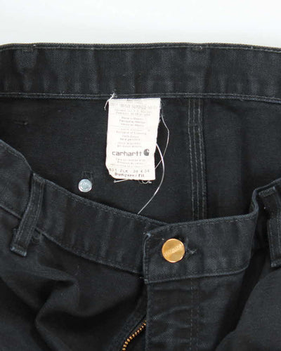 Vintage Carhartt Double Knee Black Faded Carpenter Trousers - W36 L33