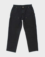 Vintage Carhartt Double Knee Black Faded Carpenter Trousers - W34 L31