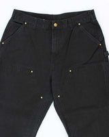 Vintage Carhartt Double Knee Black Faded Carpenter Trousers - W34 L31