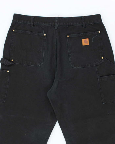 Vintage Carhartt Double Knee Black Faded Carpenter Trousers - W34 L31