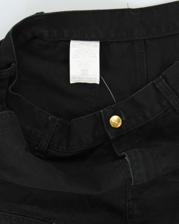 Vintage Carhartt Double Knee Black Faded Carpenter Trousers - W34 L31