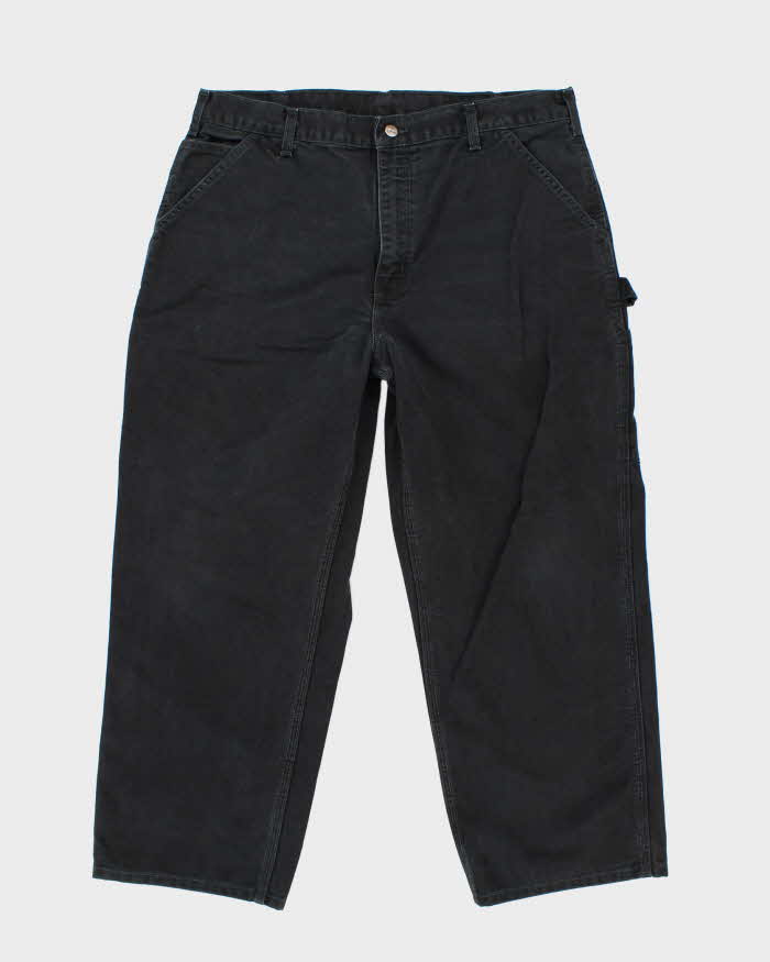 Vintage Carhartt Single Knee Black Faded Carpenter Trousers - W38 L26