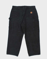 Vintage Carhartt Single Knee Black Faded Carpenter Trousers - W38 L26