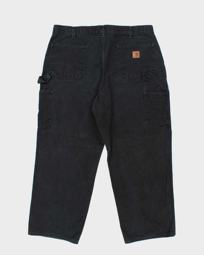 Vintage Carhartt Single Knee Black Faded Carpenter Trousers - W38 L26