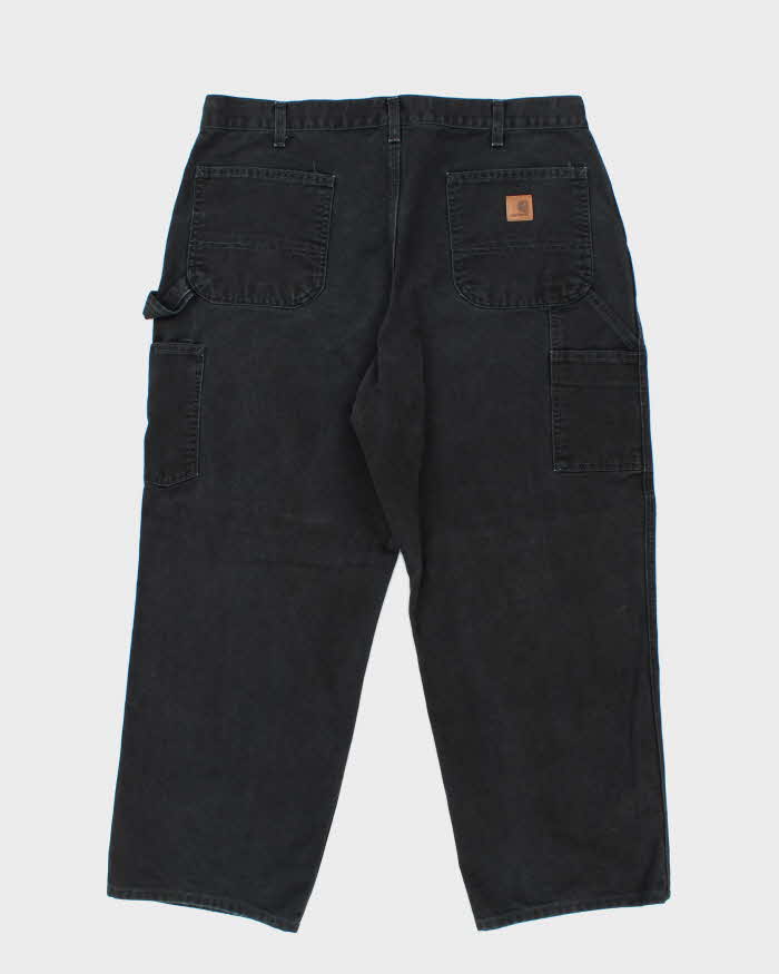 Vintage Carhartt Single Knee Black Faded Carpenter Trousers - W38 L26