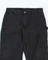 Vintage Carhartt Single Knee Black Faded Carpenter Trousers - W38 L26