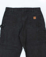 Vintage Carhartt Single Knee Black Faded Carpenter Trousers - W38 L26