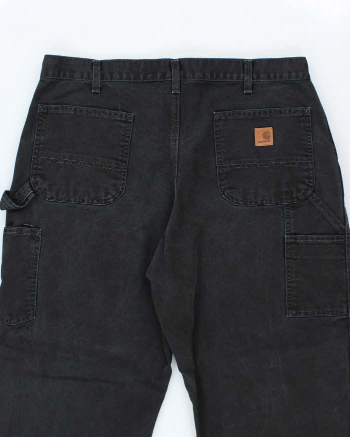 Vintage Carhartt Single Knee Black Faded Carpenter Trousers - W38 L26