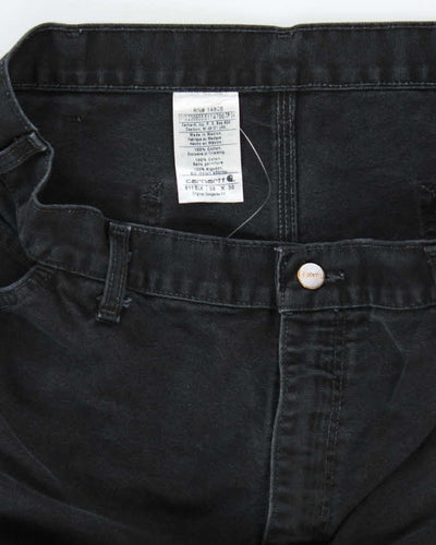 Vintage Carhartt Single Knee Black Faded Carpenter Trousers - W38 L26