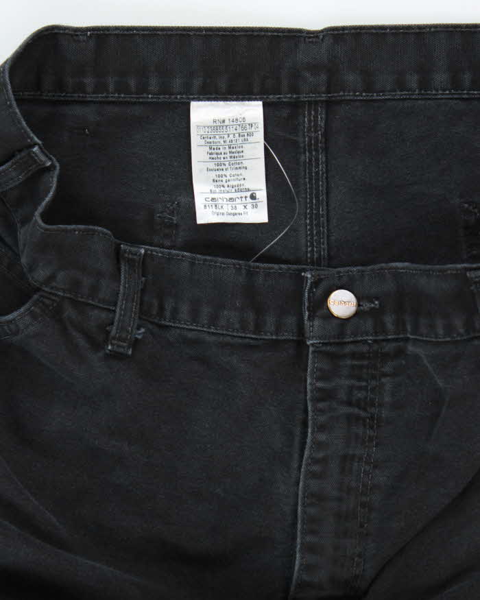 Vintage Carhartt Single Knee Black Faded Carpenter Trousers - W38 L26