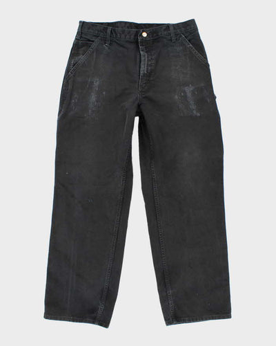 Vintage Carhartt Single Knee Black Faded Carpenter Trousers - W34 L30