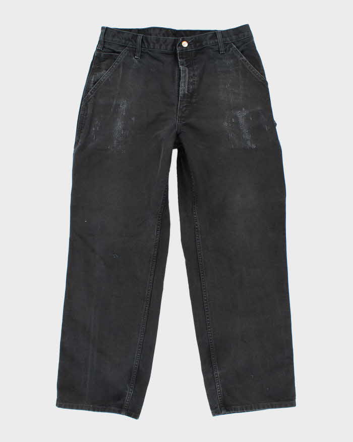 Vintage Carhartt Single Knee Black Faded Carpenter Trousers - W34 L30