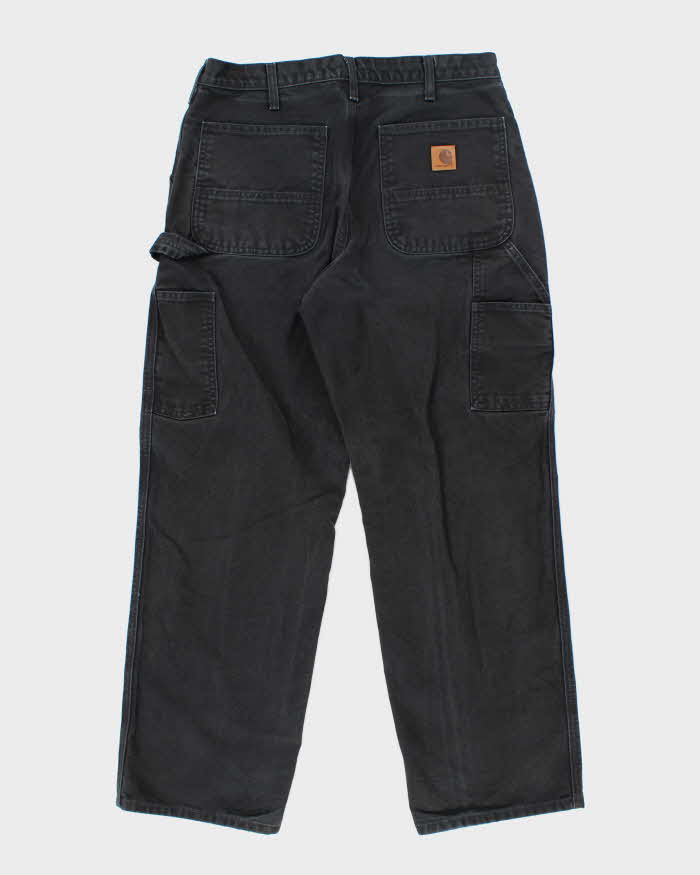 Vintage Carhartt Single Knee Black Faded Carpenter Trousers - W34 L30