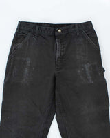 Vintage Carhartt Single Knee Black Faded Carpenter Trousers - W34 L30