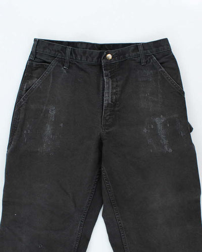 Vintage Carhartt Single Knee Black Faded Carpenter Trousers - W34 L30