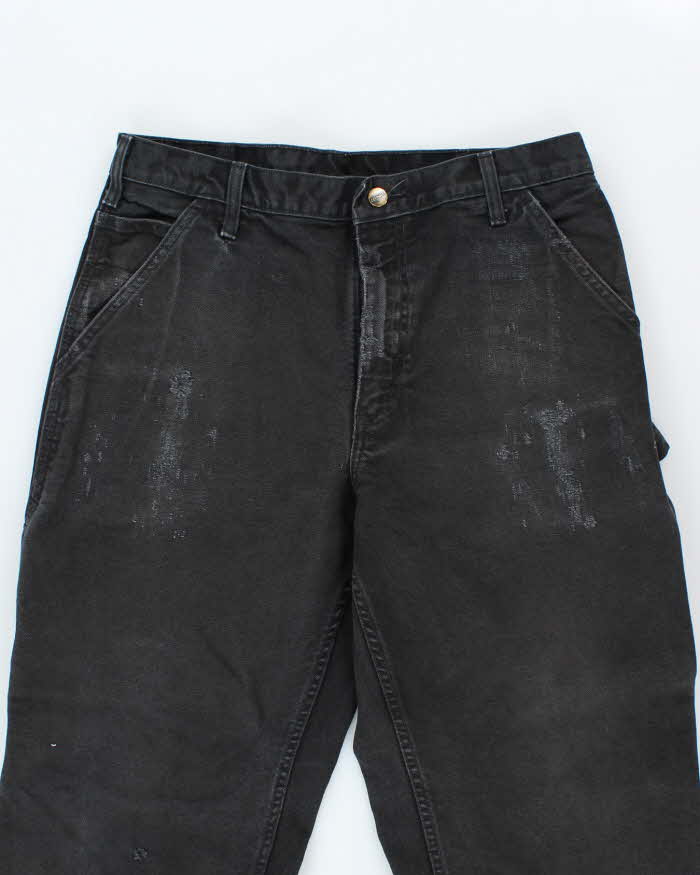 Vintage Carhartt Single Knee Black Faded Carpenter Trousers - W34 L30