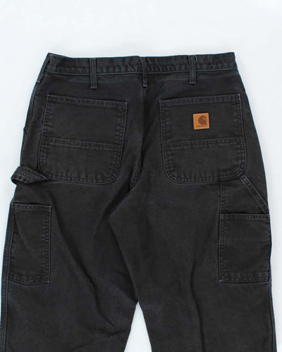 Vintage Carhartt Single Knee Black Faded Carpenter Trousers - W34 L30