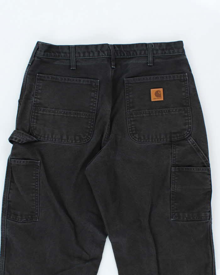Vintage Carhartt Single Knee Black Faded Carpenter Trousers - W34 L30