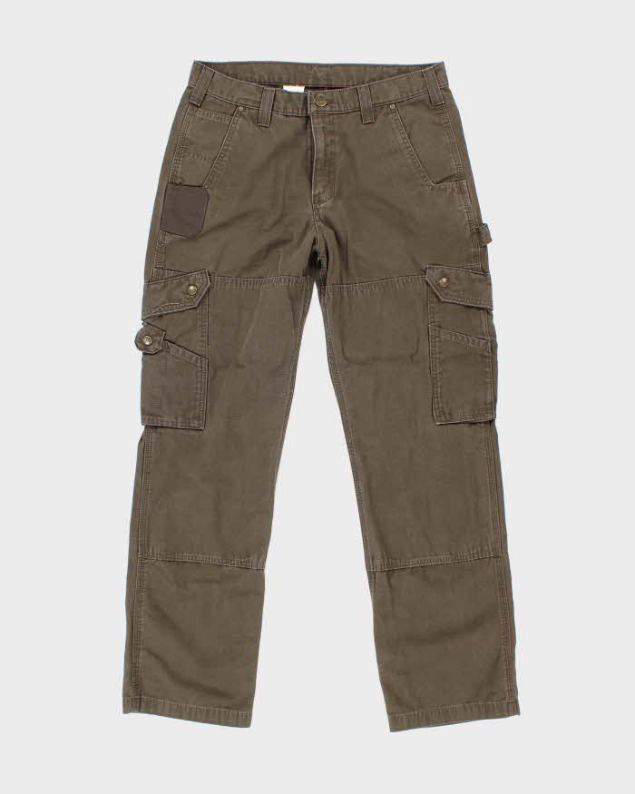 Vintage Carhartt Brown Faded Single Knee Carpenter Cargo Trousers - W33 L30