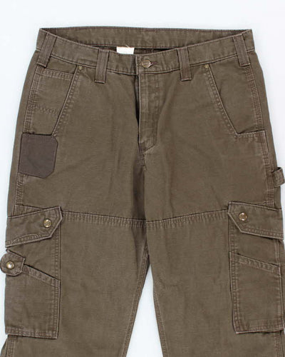 Vintage Carhartt Brown Faded Single Knee Carpenter Cargo Trousers - W33 L30