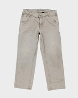 Vintage 2000's Carhartt Faded Grey Single Knee Carpenter Trousers - W32 L27