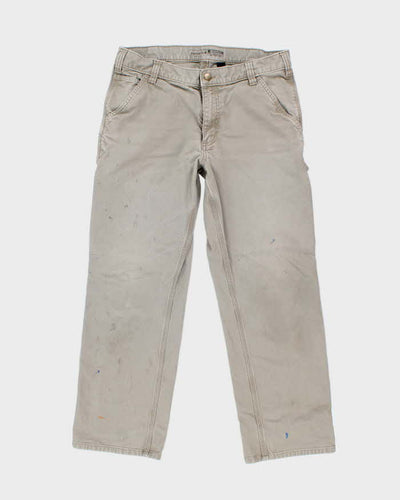 Vintage 2000's Carhartt Faded Grey Single Knee Carpenter Trousers - W32 L27
