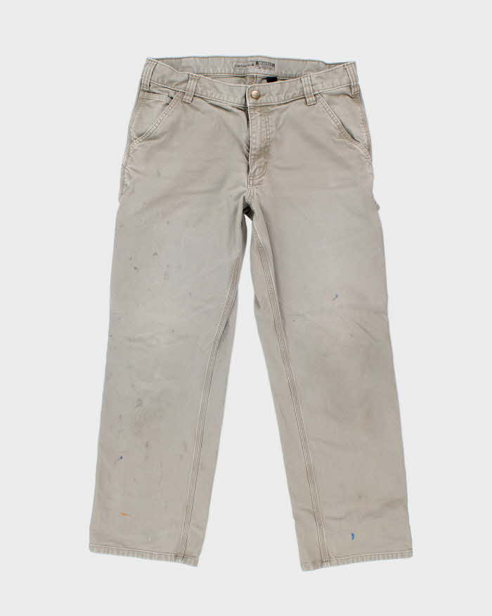 Vintage 2000's Carhartt Faded Grey Single Knee Carpenter Trousers - W32 L27