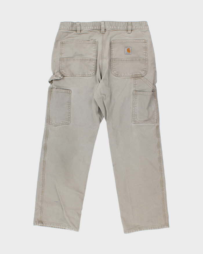 Vintage 2000's Carhartt Faded Grey Single Knee Carpenter Trousers - W32 L27