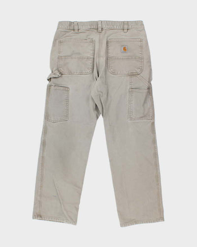 Vintage 2000's Carhartt Faded Grey Single Knee Carpenter Trousers - W32 L27