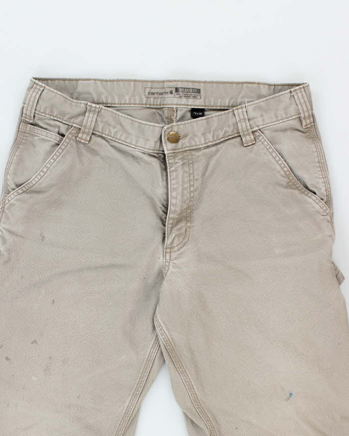 Vintage 2000's Carhartt Faded Grey Single Knee Carpenter Trousers - W32 L27
