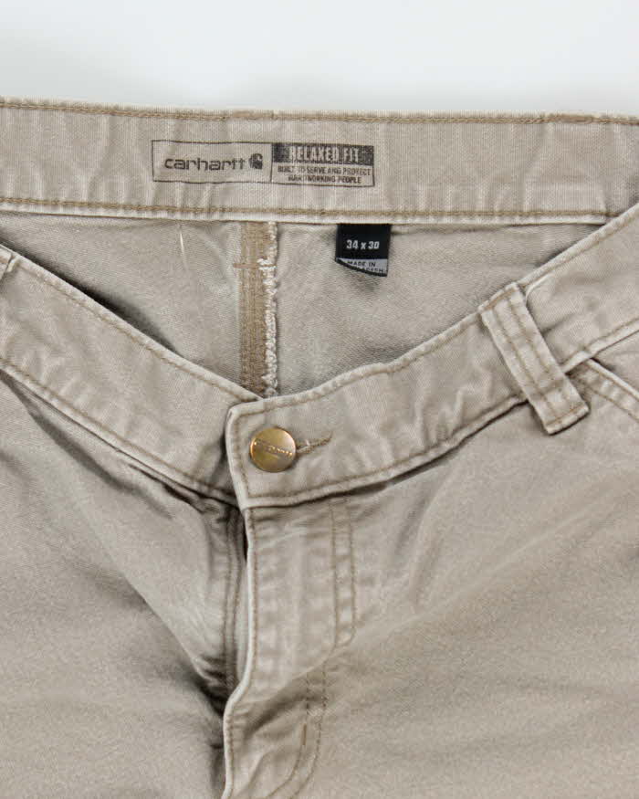Vintage 2000's Carhartt Faded Grey Single Knee Carpenter Trousers - W32 L27