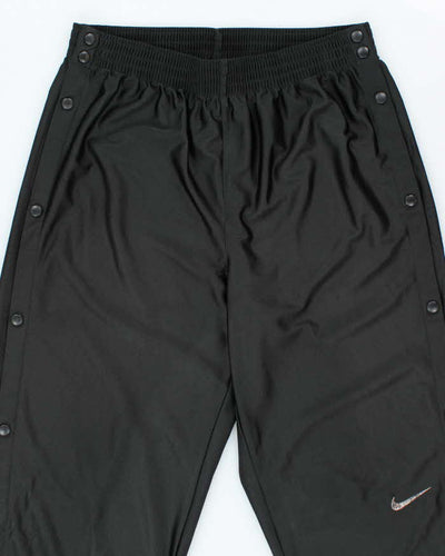 Vintage 90's Nike Side Popper Wide Leg Blackout Tracksuit Bottoms - XL