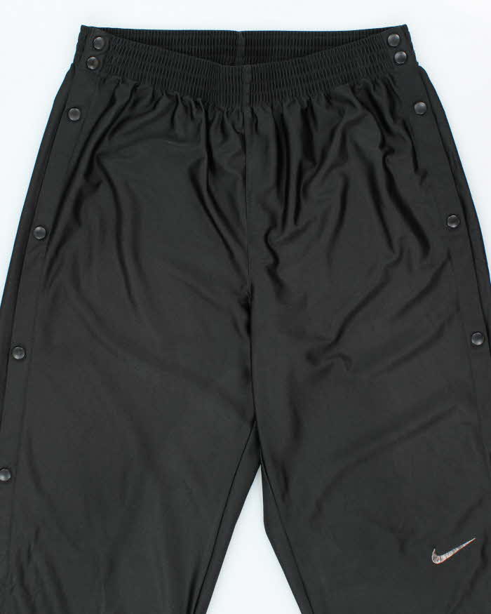 Vintage 90's Nike Side Popper Wide Leg Blackout Tracksuit Bottoms - XL