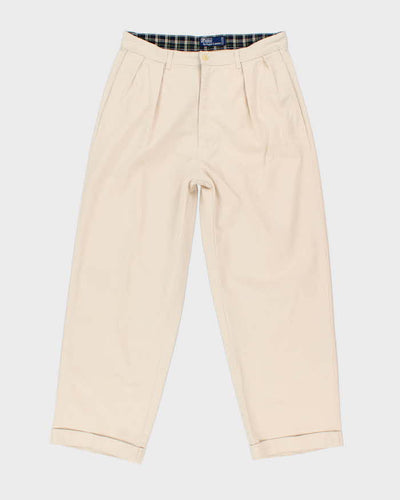 Vintage Ralph Lauren Wide Leg Beige Chinos - W32 L27
