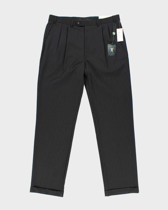Vintage 2000's Deadstock with Tags Ralph Lauren Black Striped Trousers - W36 L34