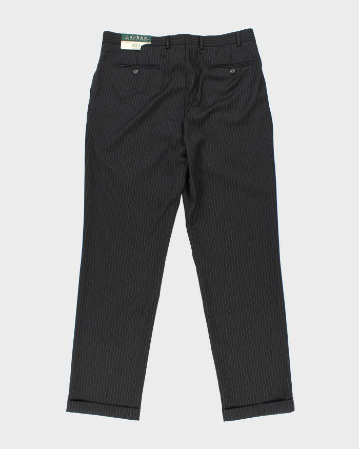 Vintage 2000's Deadstock with Tags Ralph Lauren Black Striped Trousers - W36 L34