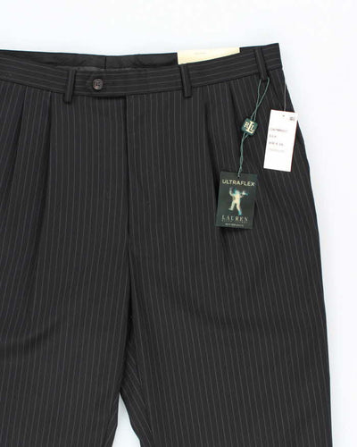 Vintage 2000's Deadstock with Tags Ralph Lauren Black Striped Trousers - W36 L34