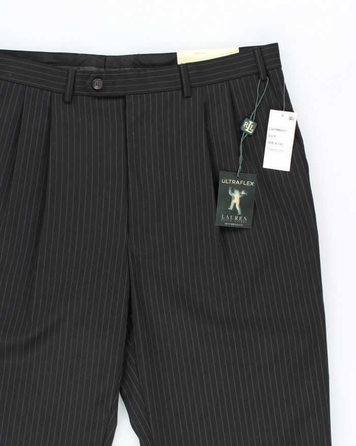 Vintage 2000's Deadstock with Tags Ralph Lauren Black Striped Trousers - W36 L34