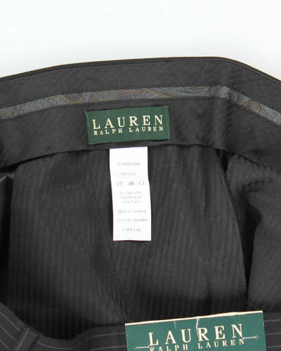 Vintage 2000's Deadstock with Tags Ralph Lauren Black Striped Trousers - W36 L34