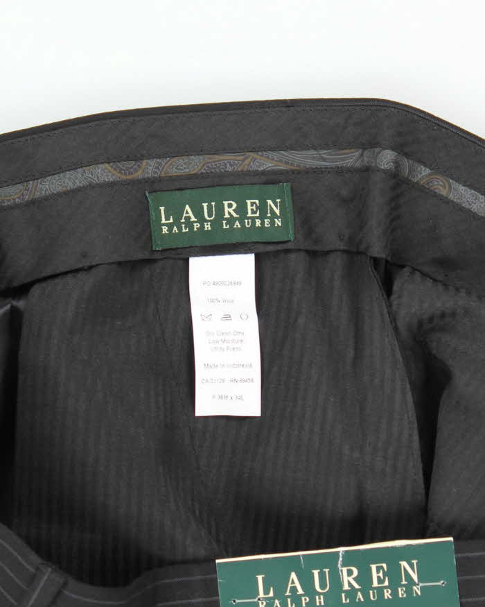 Vintage 2000's Deadstock with Tags Ralph Lauren Black Striped Trousers - W36 L34