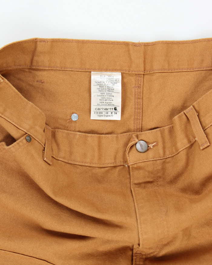 Vintage Carhartt Heavyweight Brown Double Knee Carpenter Trousers - W38 L34