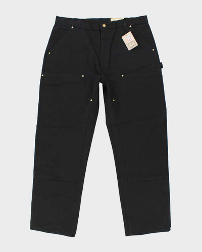 Vintage Deadstock with Tags Carhartt Heavyweight Black Double Knee Carpenter Trousers - W38 L32