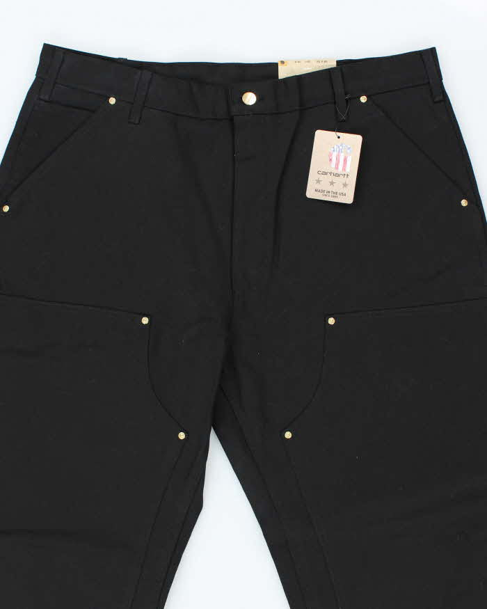 Vintage Deadstock with Tags Carhartt Heavyweight Black Double Knee Carpenter Trousers - W38 L32