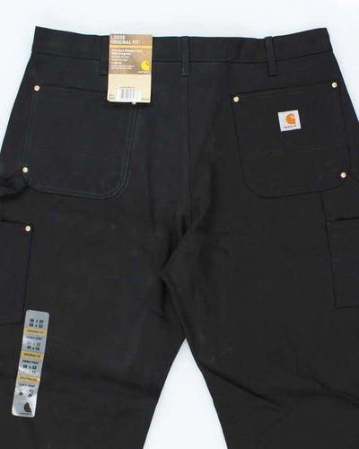 Vintage Deadstock with Tags Carhartt Heavyweight Black Double Knee Carpenter Trousers - W38 L32