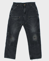 Vintage 00s Carhartt B01 Double Duck Loose Straight  Distressed Workwear Trousers - W36 L32